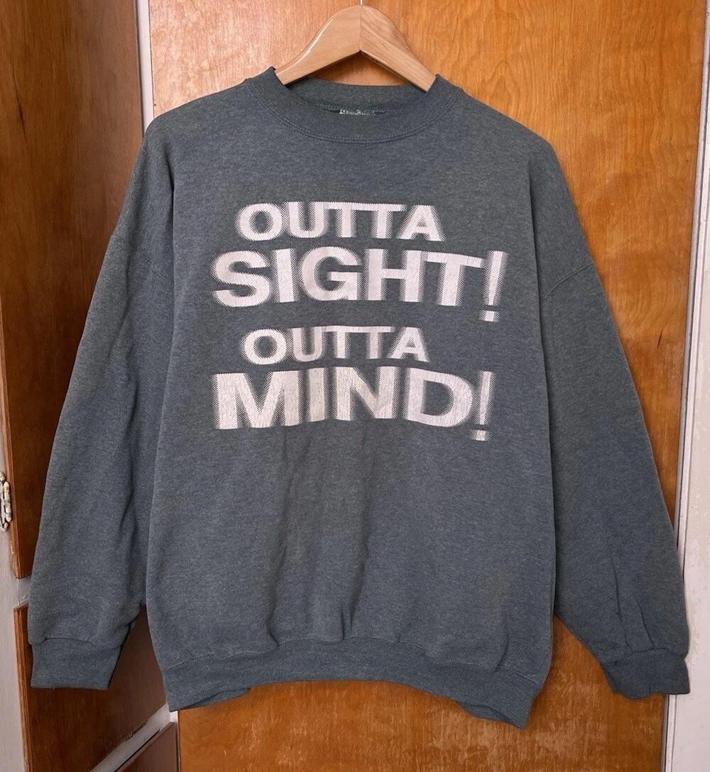 Vintage 90s Outta Sight Outta mind sweatshirt trippy distressed Rave Grunge XL